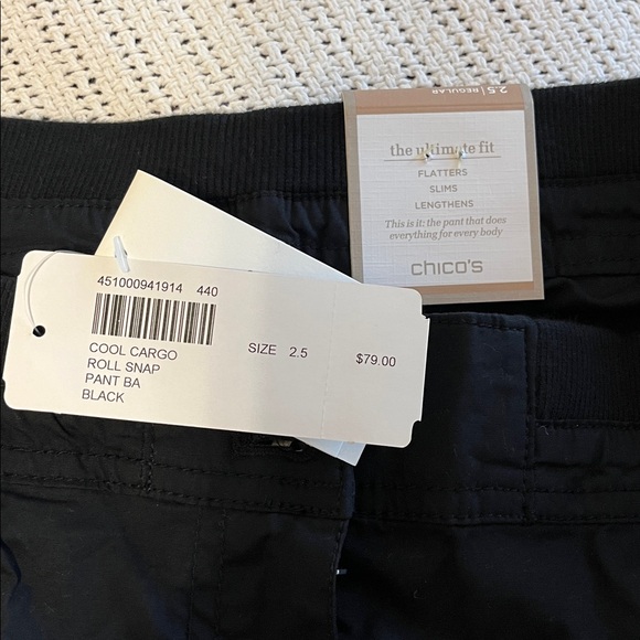 Chico's Black Cool Cargo Pants - Picture 5 of 5